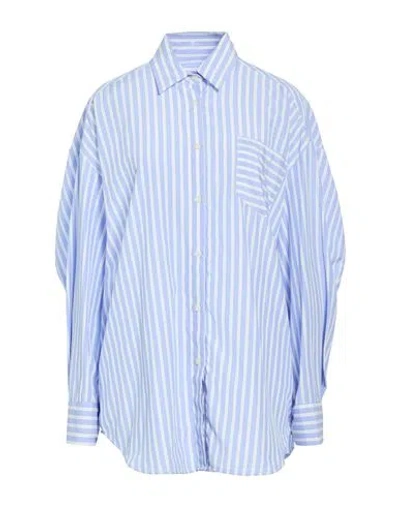Gaelle Paris Gaëlle Paris Woman Shirt Azure Size 8 Cotton, Polyester In Blue