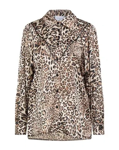 Gaelle Paris Gaëlle Paris Woman Shirt Beige Size 4 Polyester In Brown