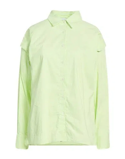 Gaelle Paris Gaëlle Paris Woman Shirt Lime Green Size 4 Cotton, Polyamide, Elastane