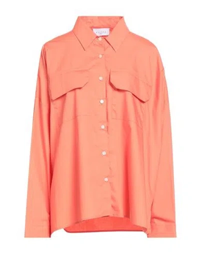 Gaelle Paris Gaëlle Paris Woman Shirt Mandarin Size 4 Cotton In Orange