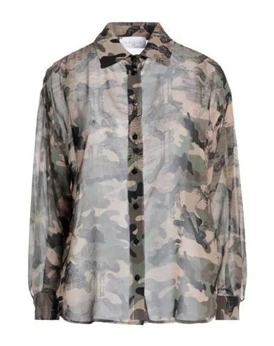 Gaelle Paris Gaëlle Paris Woman Shirt Military Green Size 4 Polyester