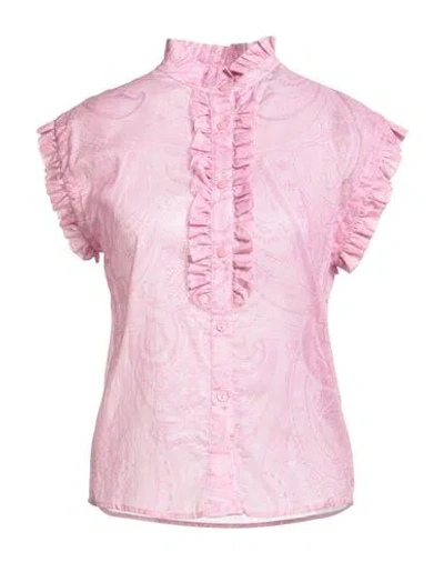 Gaelle Paris Gaëlle Paris Woman Shirt Pink Size 8 Cotton In Multi