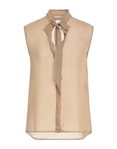 Gaelle Paris Gaëlle Paris Woman Shirt Sand Size 6 Polyester In Beige
