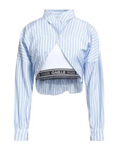 Gaelle Paris Gaëlle Paris Woman Shirt Light Blue Size 6 Cotton, Polyester