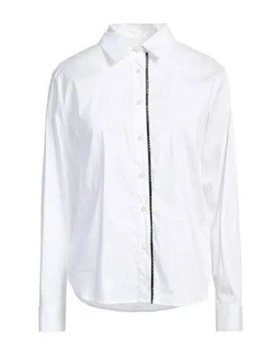 Gaelle Paris Gaëlle Paris Woman Shirt White Size 4 Cotton, Polyamide, Elastane