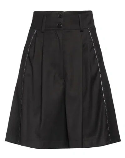 Gaelle Paris Gaëlle Paris Woman Shorts & Bermuda Shorts Black Size 4 Polyester, Viscose, Elastane