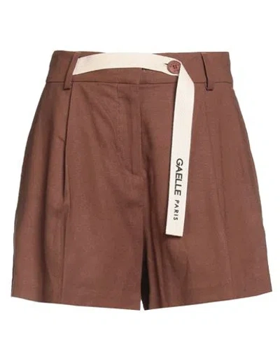 Gaelle Paris Gaëlle Paris Woman Shorts & Bermuda Shorts Brown Size 8 Linen, Viscose