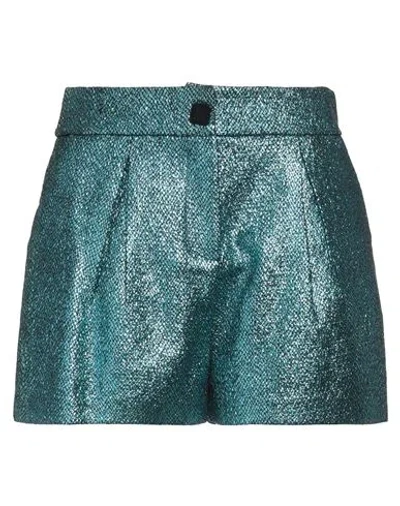 Gaelle Paris Gaëlle Paris Woman Shorts & Bermuda Shorts Emerald Green Size 8 Polyester, Elastane