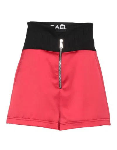 Gaelle Paris Gaëlle Paris Woman Shorts & Bermuda Shorts Red Size 4 Cotton, Elastane