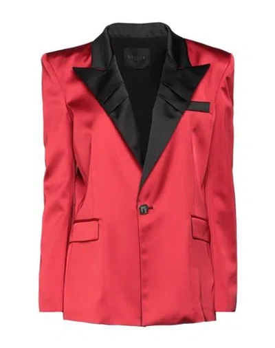 Gaelle Paris Gaëlle Paris Woman Suit Jacket Red Size 4 Polyester, Elastane