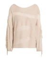 Gaelle Paris Gaëlle Paris Woman Sweater Beige Size 0 Cotton, Viscose, Polyamide, Metallic Fiber In Neutral