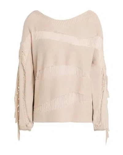Gaelle Paris Gaëlle Paris Woman Sweater Beige Size 0 Cotton, Viscose, Polyamide, Metallic Fiber In Neutral