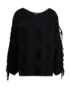 Gaelle Paris Gaëlle Paris Woman Sweater Black Size 2 Cotton, Viscose, Polyamide, Metallic Fiber In Black