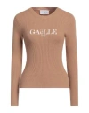 Gaelle Paris Gaëlle Paris Woman Sweater Camel Size 1 Viscose, Polyester, Polyamide In Beige