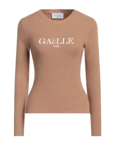 Gaelle Paris Gaëlle Paris Woman Sweater Camel Size 1 Viscose, Polyester, Polyamide In Beige