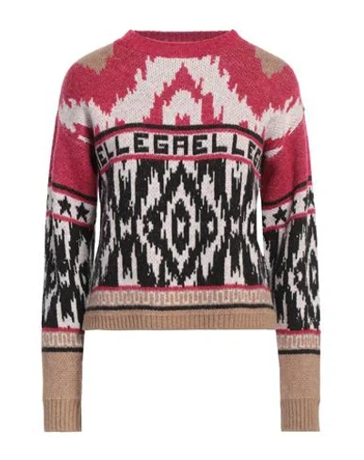 Gaelle Paris Gaëlle Paris Woman Sweater Fuchsia Size 1 Acrylic, Polyester, Polyacrylic, Wool, Viscose In Pink