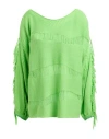Gaelle Paris Gaëlle Paris Woman Sweater Lime Green Size 2 Cotton, Viscose, Polyamide, Metallic Fiber