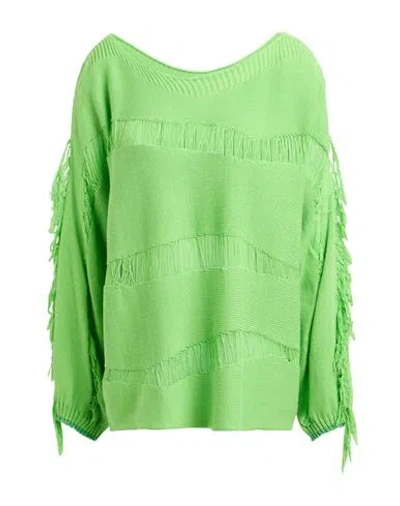 Gaelle Paris Gaëlle Paris Woman Sweater Lime Green Size 2 Cotton, Viscose, Polyamide, Metallic Fiber