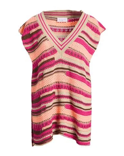 Gaelle Paris Gaëlle Paris Woman Sweater Magenta Size 1 Organic Cotton, Acrylic In Multi