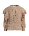 Gaelle Paris Gaëlle Paris Woman Sweater Camel Size 1 Acrylic, Viscose, Wool, Alpaca Wool In Beige