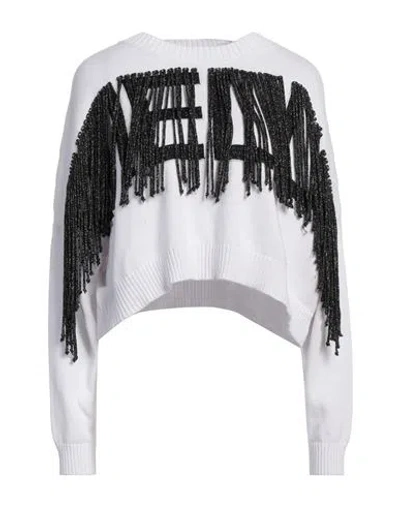 Gaelle Paris Gaëlle Paris Woman Sweater White Size 1 Cotton, Viscose, Polyamide, Metallic Fiber
