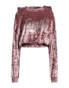 Gaelle Paris Gaëlle Paris Woman Sweatshirt Antique Rose Size 1 Polyester, Elastane, Polyamide In Pink