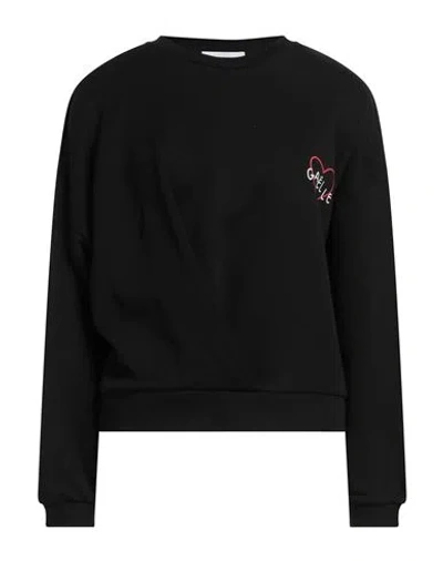 Gaelle Paris Gaëlle Paris Woman Sweatshirt Black Size 1 Cotton, Polyester