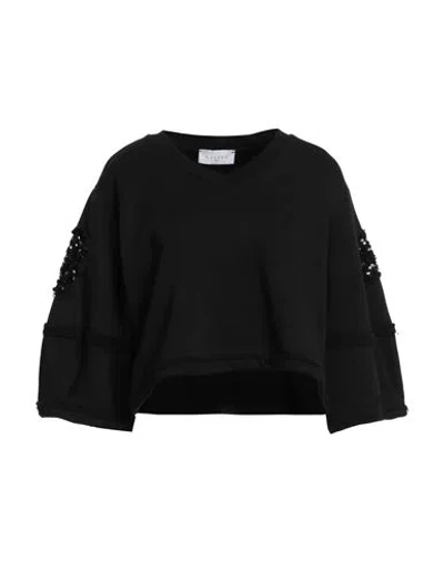 Gaelle Paris Gaëlle Paris Woman Sweatshirt Black Size 1 Cotton, Polyester, Elastane