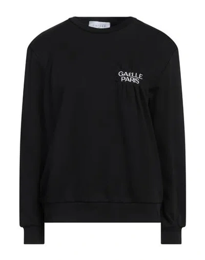 Gaelle Paris Gaëlle Paris Woman Sweatshirt Black Size 1 Cotton, Polyester, Elastane