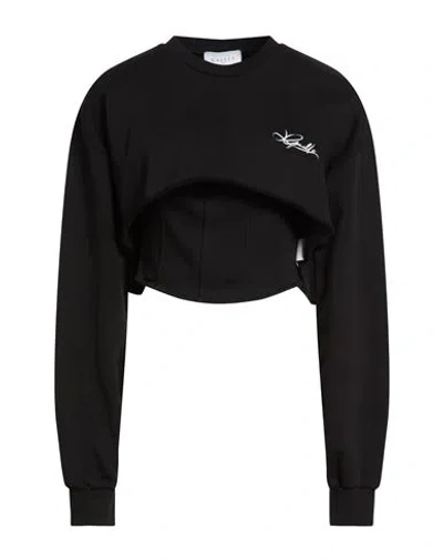 Gaelle Paris Gaëlle Paris Woman Sweatshirt Black Size 2 Cotton, Polyester