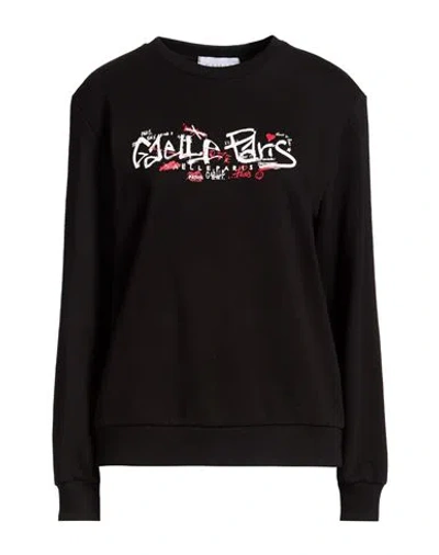 Gaelle Paris Gaëlle Paris Woman Sweatshirt Black Size M Cotton, Elastane