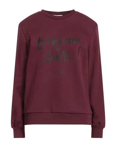 Gaelle Paris Gaëlle Paris Woman Sweatshirt Burgundy Size 1 Cotton, Polyester, Elastane In Red