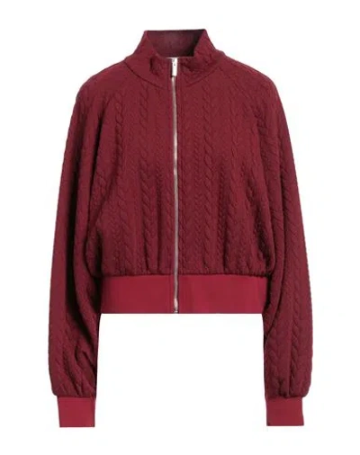 Gaelle Paris Gaëlle Paris Woman Sweatshirt Burgundy Size 1 Polyester, Viscose, Elastane, Polyamide In Red