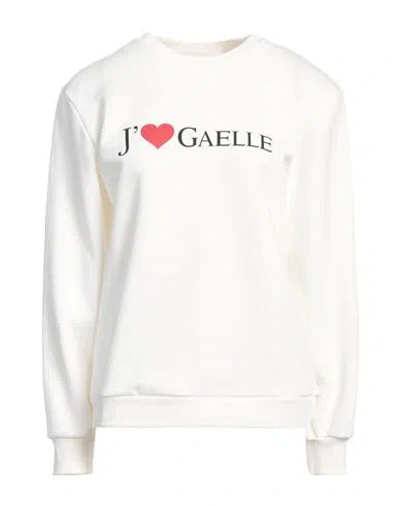 Gaelle Paris Gaëlle Paris Woman Sweatshirt Ivory Size 1 Cotton, Polyester, Elastane In White