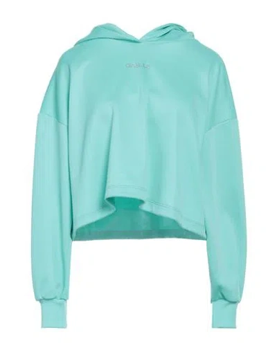 Gaelle Paris Gaëlle Paris Woman Sweatshirt Turquoise Size 6 Polyester, Cotton In Blue