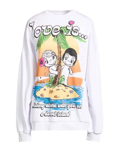 Gaelle Paris Gaëlle Paris Woman Sweatshirt White Size 1 Cotton, Polyester, Elastane