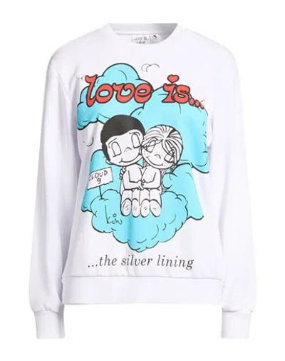 Gaelle Paris Gaëlle Paris Woman Sweatshirt White Size 1 Cotton, Polyester, Elastane