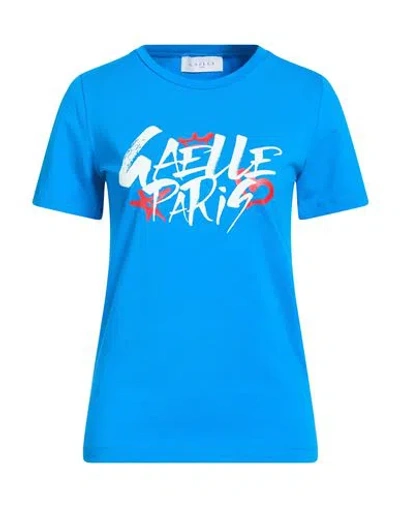 Gaelle Paris Gaëlle Paris Woman T-shirt Azure Size L Cotton, Elastane In Blue