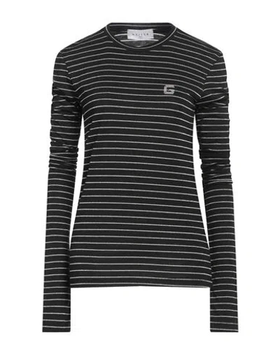 Gaelle Paris Gaëlle Paris Woman T-shirt Black Size 2 Polyester, Viscose, Elastane, Polyamide, Metallic Fiber