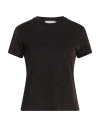 Gaelle Paris Gaëlle Paris Woman T-shirt Black Size 1 Polyurethane, Viscose, Metallic Fiber, Polyester, Elastane In Black