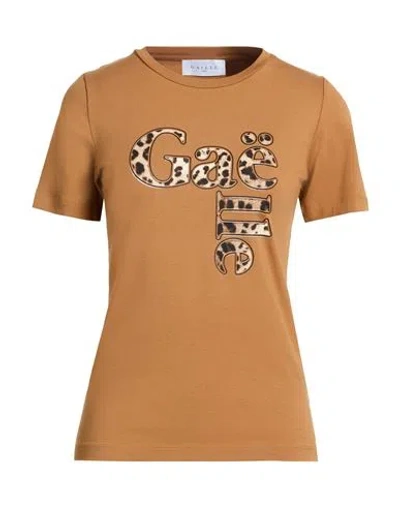 Gaelle Paris Gaëlle Paris Woman T-shirt Camel Size L Cotton, Elastane In Brown