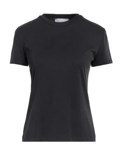 Gaelle Paris Gaëlle Paris Woman T-shirt Charcoal Size 4 Modal, Polyester In Black