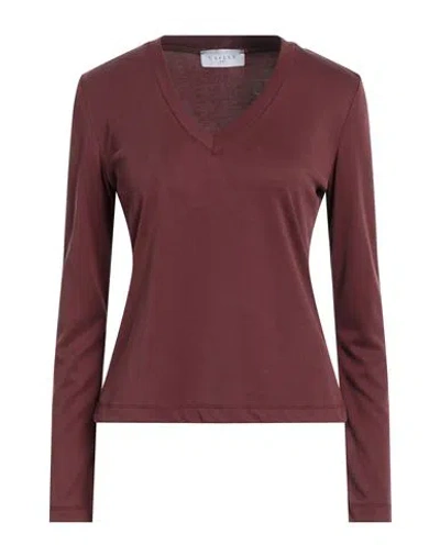 Gaelle Paris Gaëlle Paris Woman T-shirt Chocolate Brown Size 4 Modal, Polyester In Burgundy