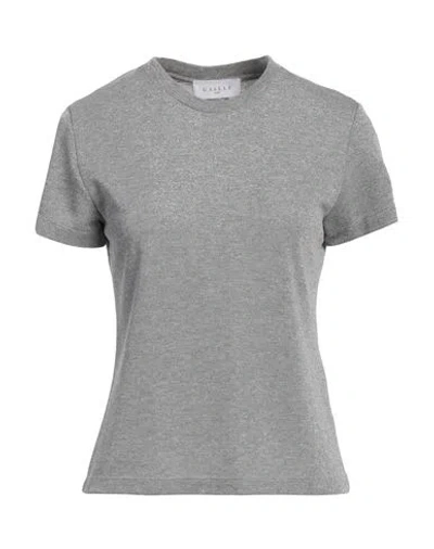 Gaelle Paris Gaëlle Paris Woman T-shirt Grey Size 1 Polyurethane, Viscose, Metallic Fiber, Polyester, Elastane In Gray