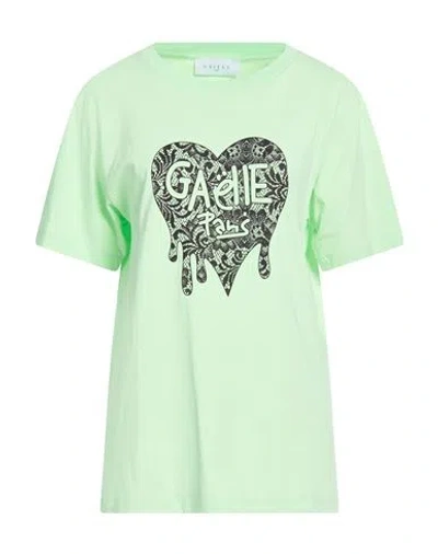 Gaelle Paris Gaëlle Paris Woman T-shirt Light Green Size L Cotton
