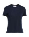Gaelle Paris Gaëlle Paris Woman T-shirt Midnight Blue Size 1 Polyurethane, Viscose, Metallic Fiber, Polyester, El
