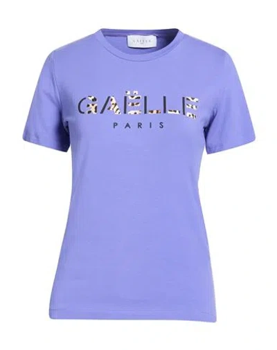 Gaelle Paris Gaëlle Paris Woman T-shirt Purple Size M Cotton, Elastane In Blue