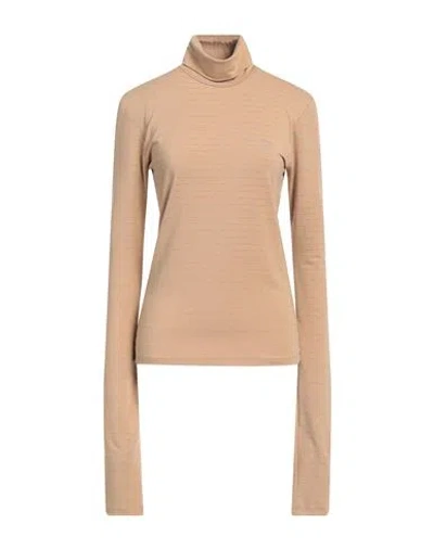 Gaelle Paris Gaëlle Paris Woman T-shirt Sand Size 3 Polyester, Viscose, Elastane, Metallic Fiber, Polyamide