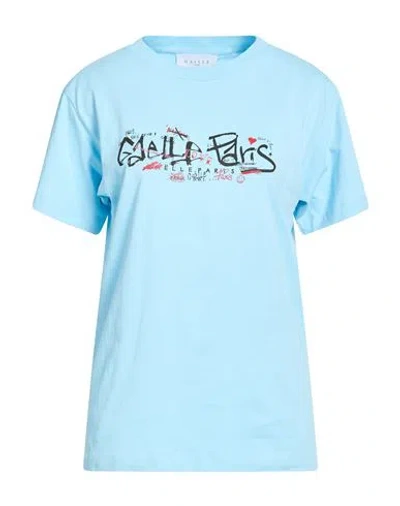 Gaelle Paris Gaëlle Paris Woman T-shirt Sky Blue Size L Cotton
