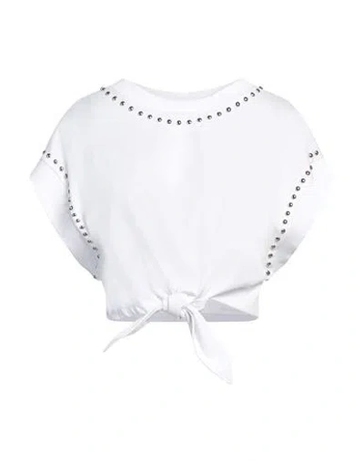 Gaelle Paris Gaëlle Paris Woman T-shirt White Size 2 Cotton